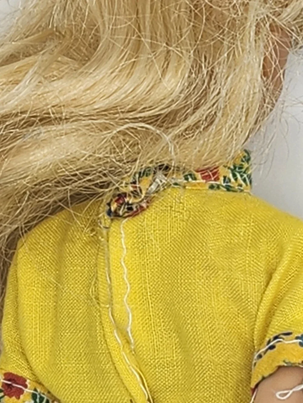 Vintage Barbie Twist N Turn Body Yellow Floral Outfit